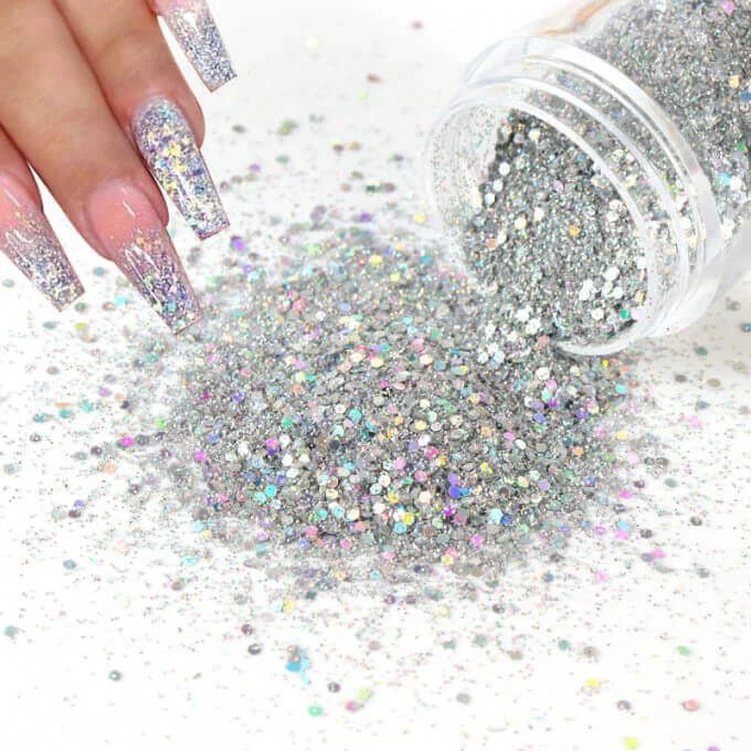 12 paillettes holographiques nail art