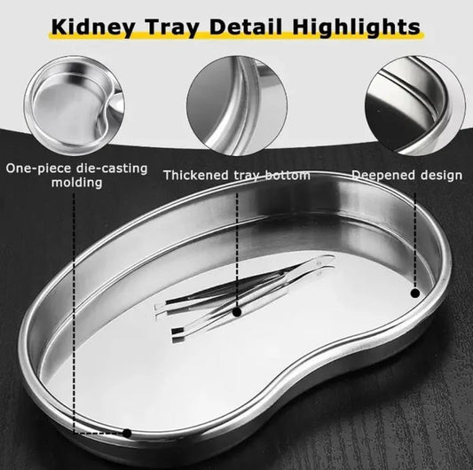 Plateau de rangement en acier inoxydable gris