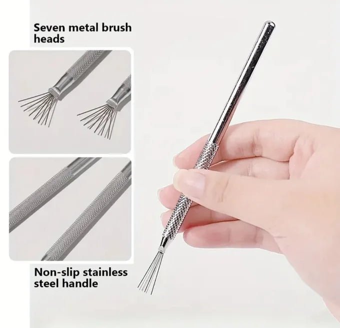 Stylo à 7 aiguilles pour nail art inoxydable