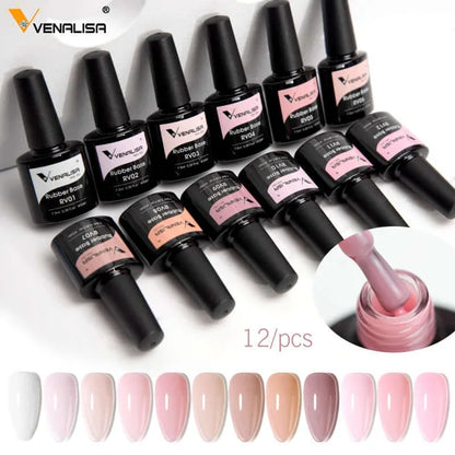 Pack rubber base nail gel 12 piéces