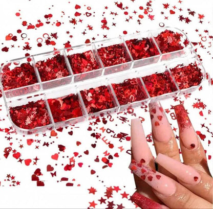 12 Paillettes rouges mixtes