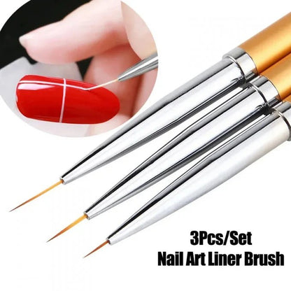 3 Pinceaux Nail art