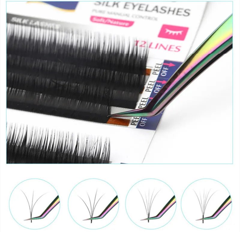 4 pinces pour extension de cils
