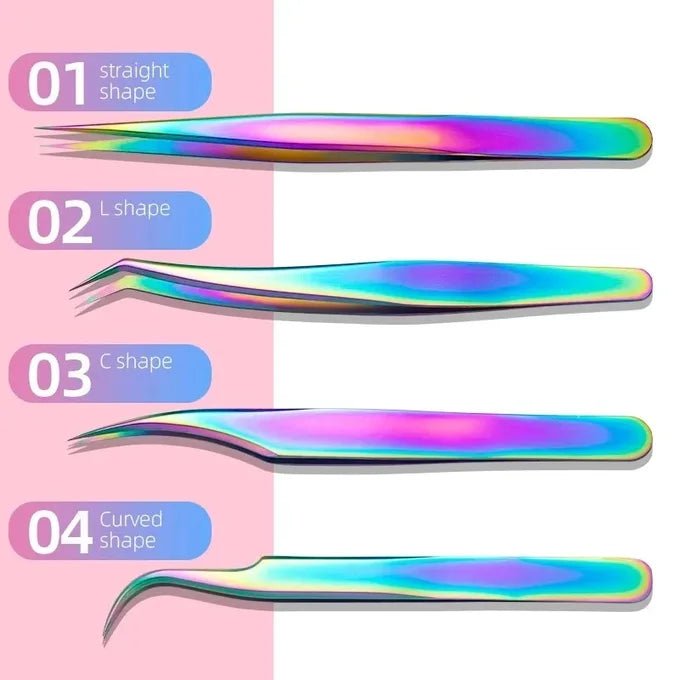 4 pinces pour extension de cils