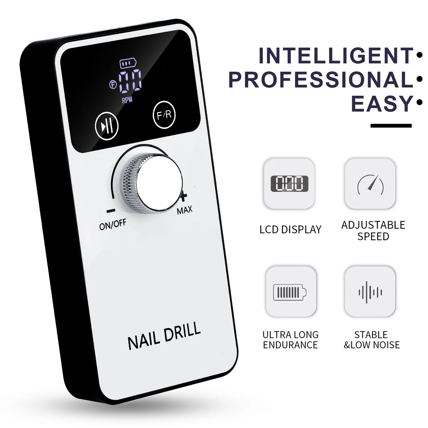 Perceuse à Ongles 45 000 tr/min Sans Fil Rechargeable