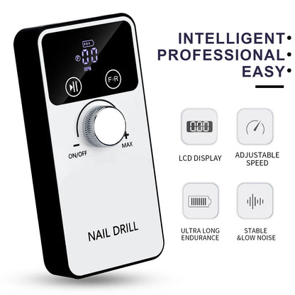 Perceuse à Ongles 45 000 tr/min Sans Fil Rechargeable