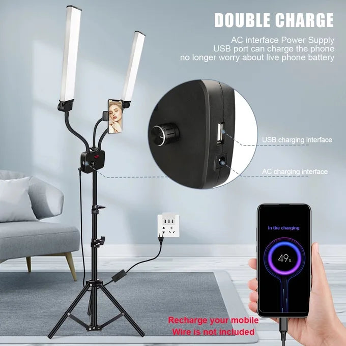 Lampe LED portable à double bras