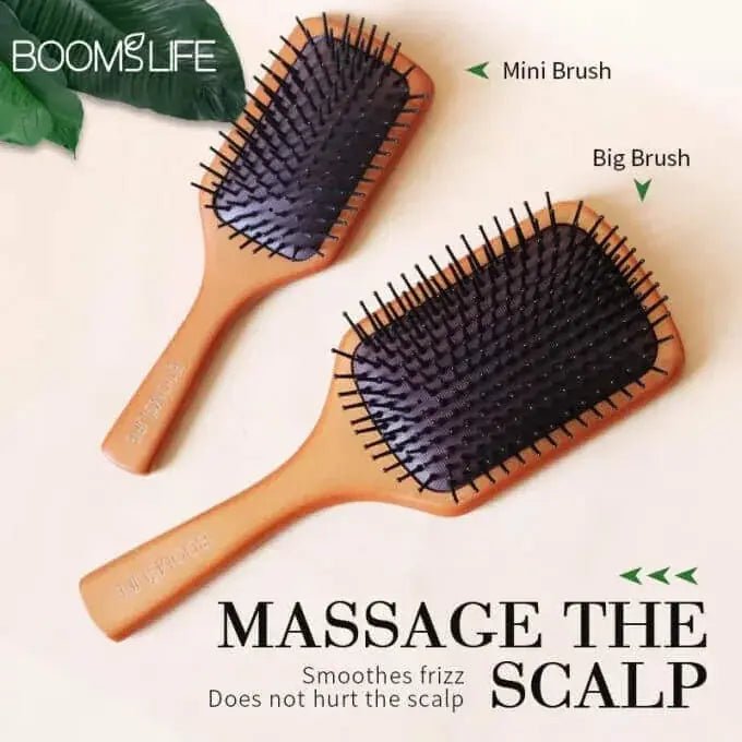 Brosse cheveux à airbag en bois