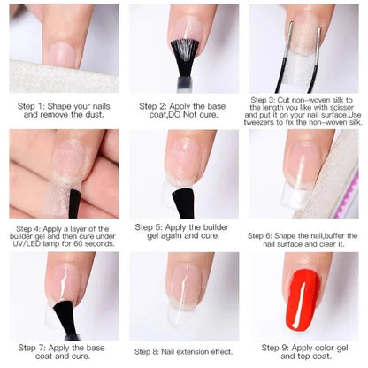 Extention d'ongles en soie 10 piéces