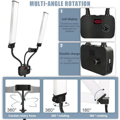 Lampe LED portable à double bras