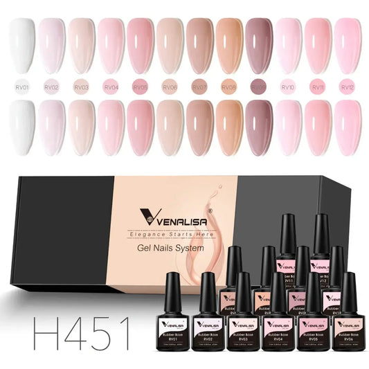Pack rubber base nail gel 12 piéces