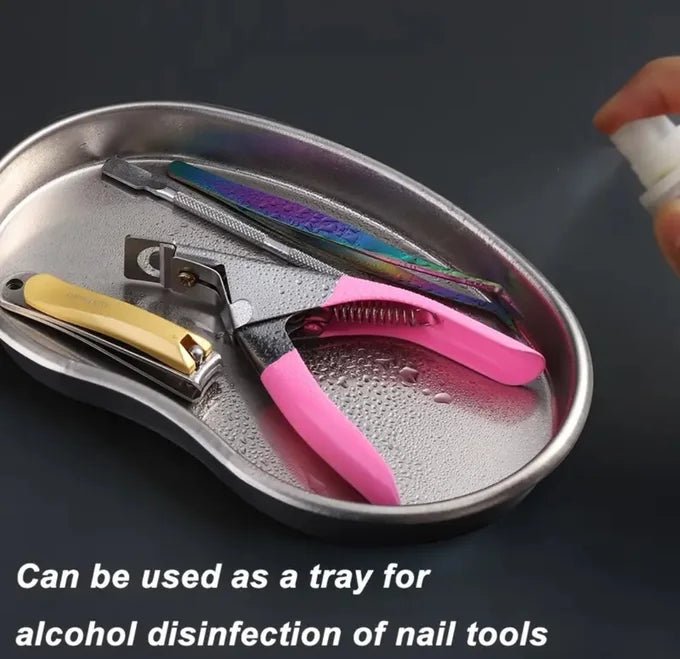 Plateau de rangement en acier inoxydable gris