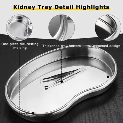 Plateau de rangement en acier inoxydable gris
